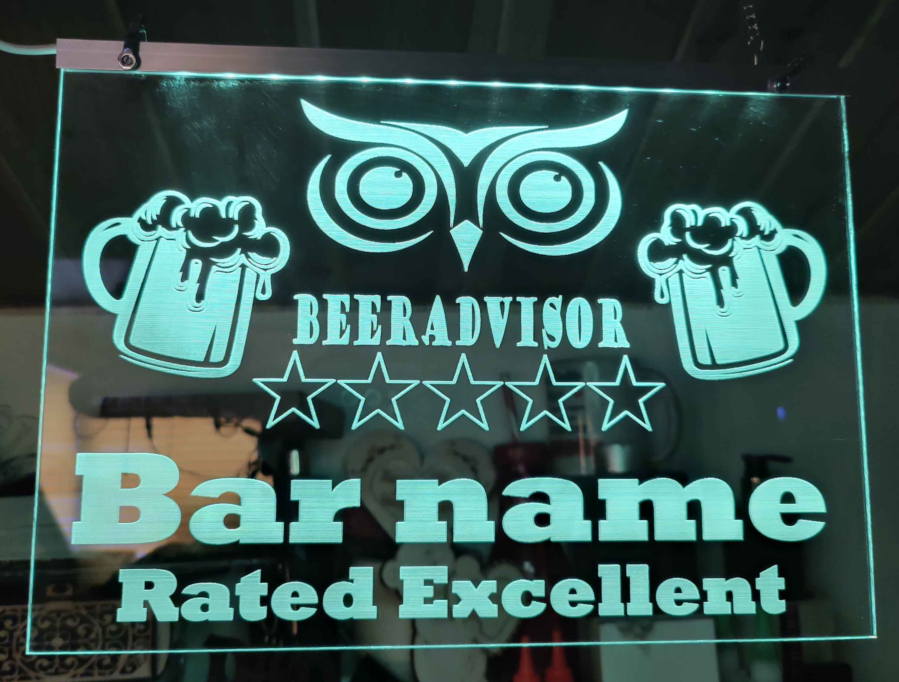 Beeradvisor light up led bar sign